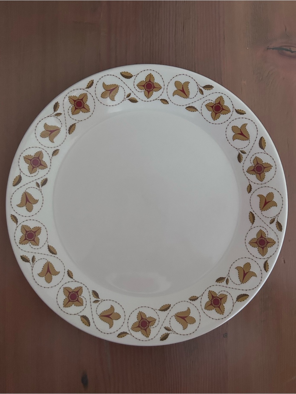 Vintage Grindley Duraline ‘Mustard & Burgundy Floral’ dinner plate